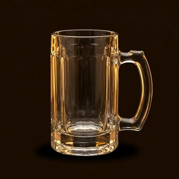 Chope de bière en verre sur fond sombre